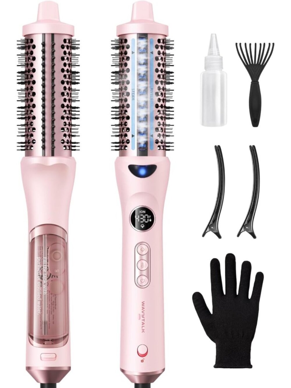 1.57” Steam Thermal Brush for Salon-Quality Blowout, Frizz Control & Volume